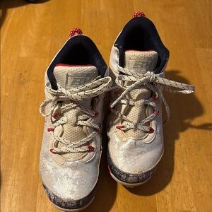 Kids Cream and Red Athletic Shoes